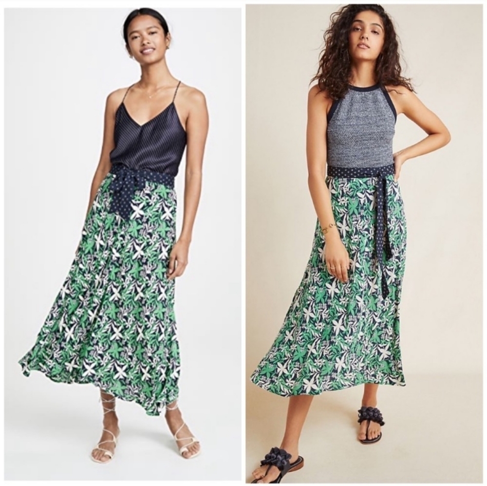 🦚Anthropologie Velvet By Graham & Spencer Susannah Wrap Midi Skirt. Size S - Picture 2 of 15